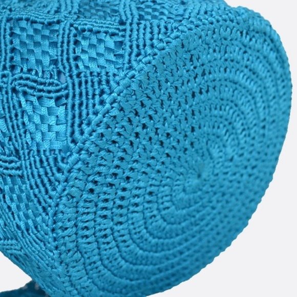 Camila Mesar Maxi Amor Dormido Mochila Drawstring Bucket Bag NWT Turquoise - Picture 3 of 13